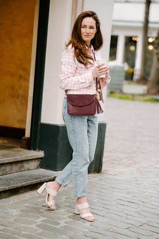 Leren Schoudertas Alice - Bordeauxrood