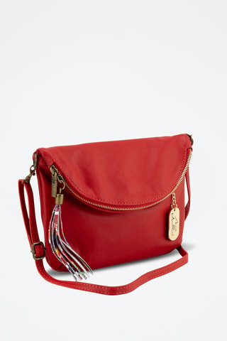 Leren Schoudertas Alice - Rood en multicolor