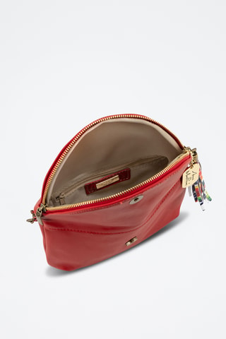 Leren Schoudertas Alice - Rood en multicolor