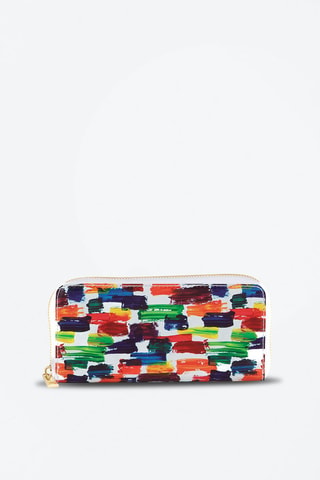 Leren Portefeuille Ottavia Wit en Rood   - Multicolor