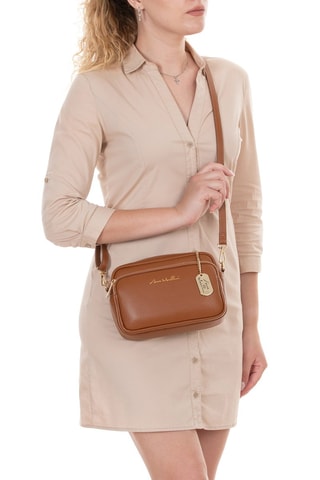 Leren Schoudertas Tabita  - Camel