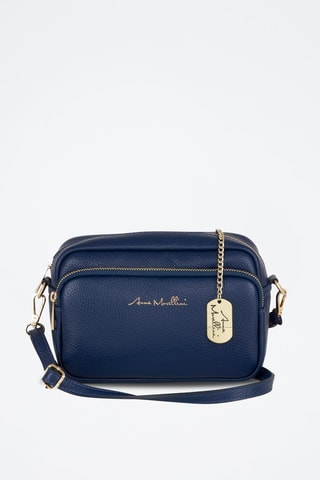 Leren Schoudertas Tabita  - Marineblauw