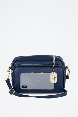Leren Schoudertas Tabita  - Marineblauw
