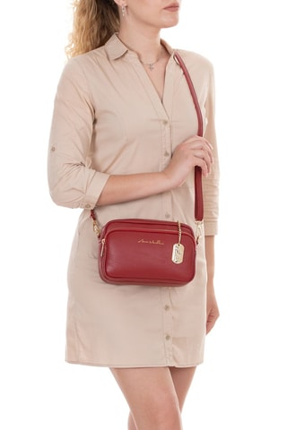 Leren Schoudertas Tabita  - Rood