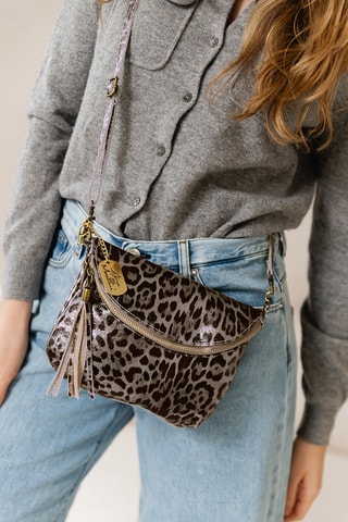 Leren Schoudertas Malvina - Taupe