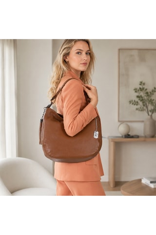 Leren Handtas Paolanna  - Camel