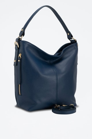 Leren Handtas Carrara Blauw   - Blauw
