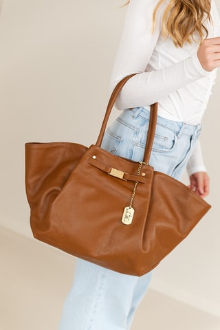 Leren Shopper Rolanta - Camel