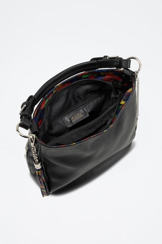 Leren Trendy Handtas Florella - Zwart en multicolor