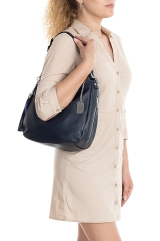 Leren Trendy Handtas Florella - Donkerblauw