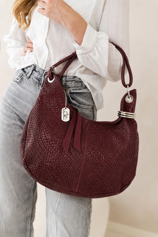 Leren Handtas Concetta - Donkerrood