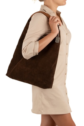 Nubuck Shopper Eleonora - Donkerbruin