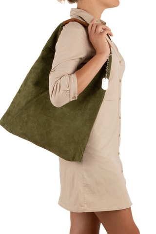Nubuck Shopper Eleonora - Donkergroen