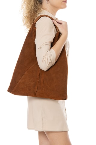 Nubuck Shopper Eleonora - Bruin