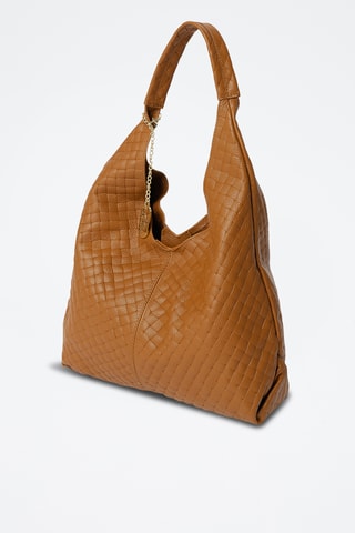 Leren Shopper en Schoudertas Nicolina - Camel
