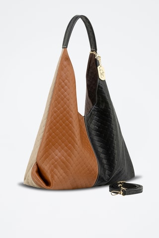 Leren Shopper en Schoudertas Nicolina - Zwart