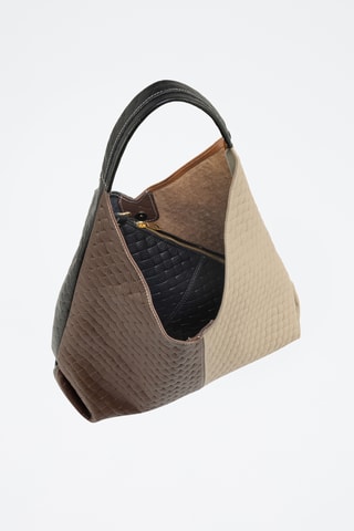 Leren Shopper en Schoudertas Nicolina - Zwart