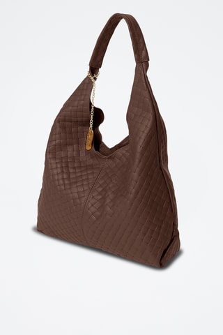Leren Shopper en Schoudertas Nicolina - Donkerbruin