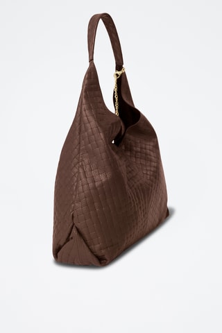 Leren Shopper en Schoudertas Nicolina - Donkerbruin