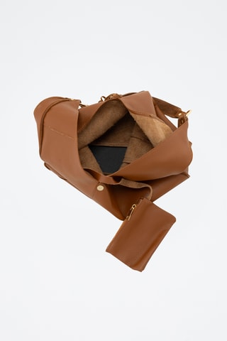 Leren Trendy Handtas Alettiana - Camel