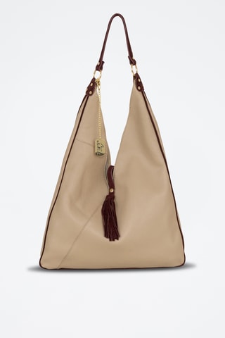 Leren Trendy Handtas Alettiana - Taupe