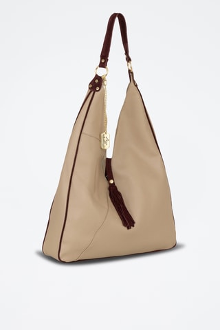 Leren Trendy Handtas Alettiana - Taupe