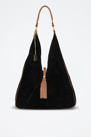 Leren Trendy Handtas Ludinia - Bruin en zwart
