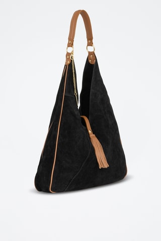 Leren Trendy Handtas Ludinia - Bruin en zwart
