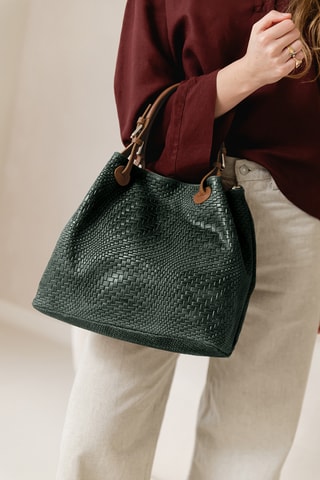 Leren Handtas - Groen