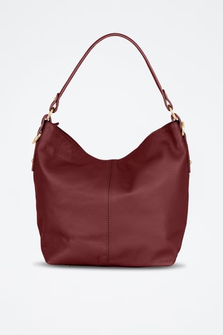 Leren Handtas Carrara Zwart   - Rood