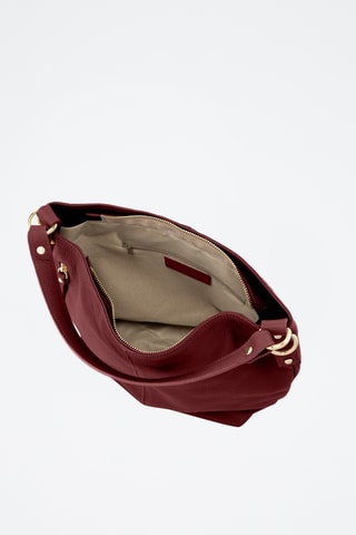 Leren Handtas Carrara Zwart   - Rood