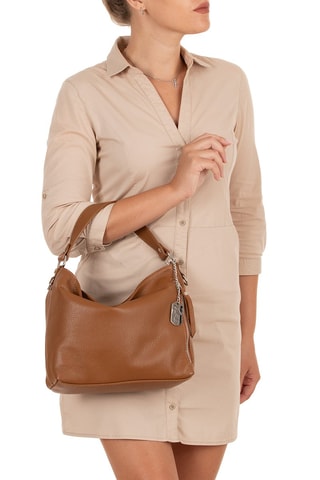 Leren Handtas Ricciarda - Camel