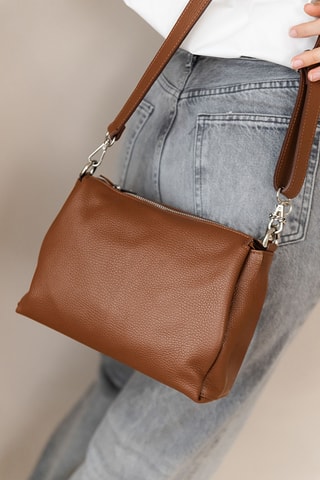 Leren Schoudertas - Camel