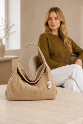 Leren Handtas Ipria - Taupe