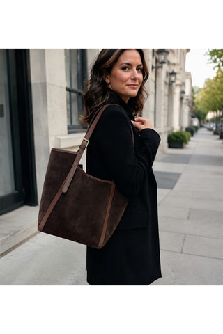 Leren Trendy Handtas Strenzia - Bruin