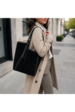 Leren Trendy Handtas Strenzia - Zwart