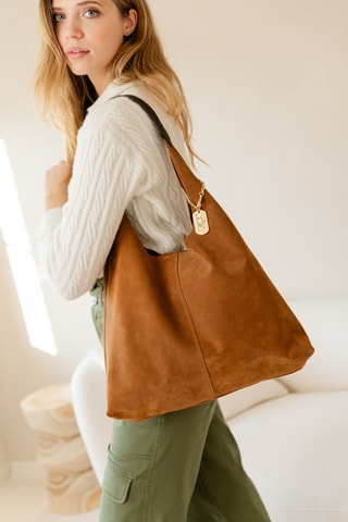 Nubuck Handtas - Camel