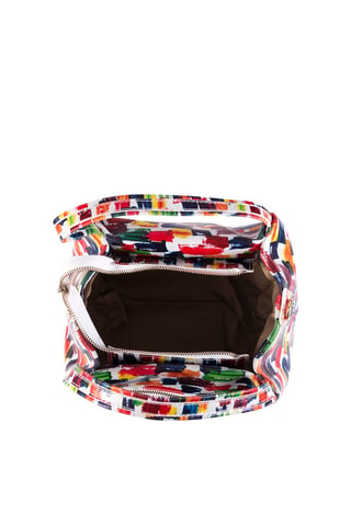 Leren Handtas Anna Signature #011 - Wit en Bordeauxrood   - Wit en rood
