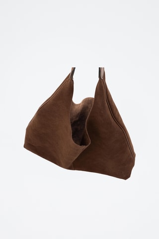Nubuck Handtas - Bruin