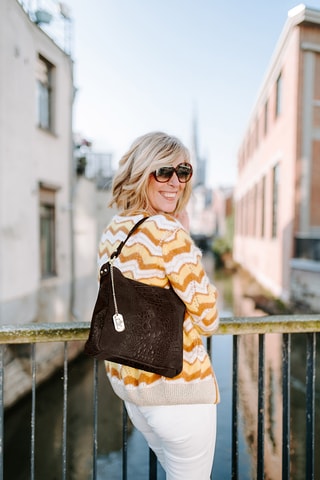 Leren Handtas Linda   - Bruin