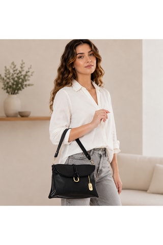 Leren Trendy Handtas Gelita - Zwart