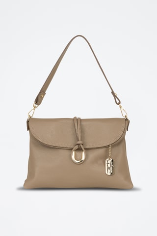 Leren Trendy Handtas Gelita - Taupe