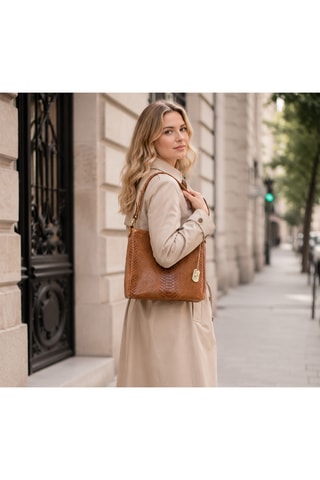 Leren Handtas Dania - Anna Morellini - Camel