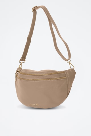 Leren Schoudertas Lorenza  - Taupe