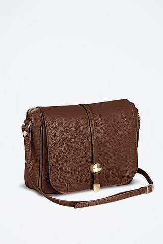 Leren Schoudertas Monte Avella - Beige - Anna Morellini - Bruin