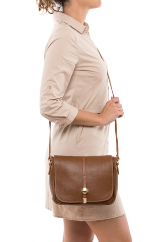 Leren Schoudertas Monte Avella - Beige - Anna Morellini - Camel
