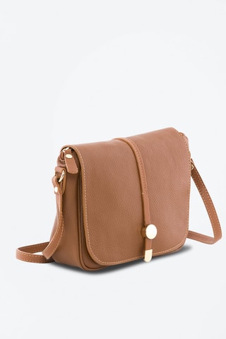 Leren Schoudertas Monte Avella - Beige - Anna Morellini - Camel