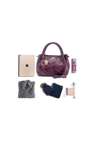 Leren Handtas Clarissa - Paars