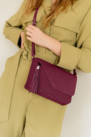 Leren Schoudertas Lola - Donkerrood