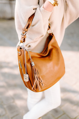 Leren Handtas Fiorella - Camel